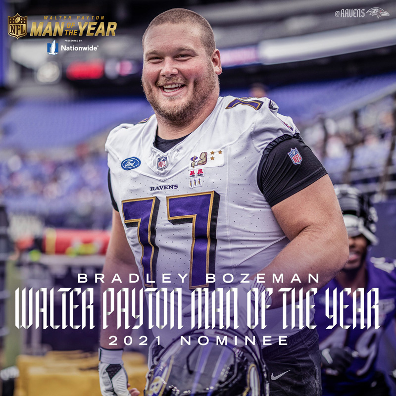 Bradley Bozeman Walter Payton Man of the Year Nominee 2021